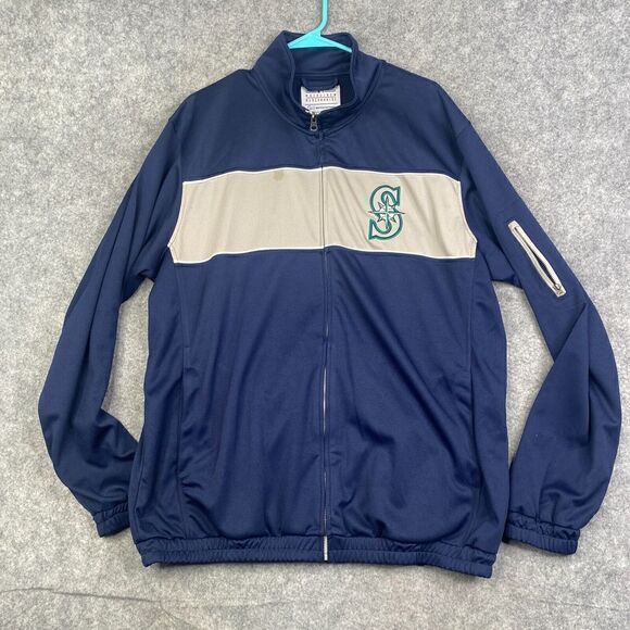 Seattle Mariners Mens Full Zip Track Jacket XL Navy MLB Baseball - Picture 1 of 8